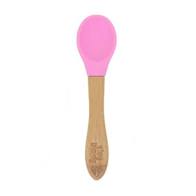 Tiny Dining - Children's Bamboo Silicone Tip Spoon - Pink