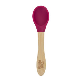 Tiny Dining - Children's Bamboo Silicone Tip Spoon - Red