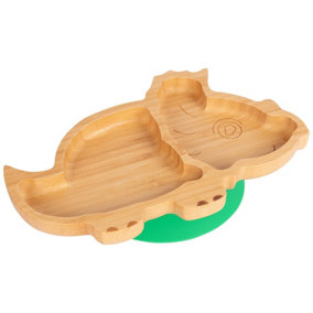Tiny Dining - Children's Bamboo Suction Dinosaur Plate - Green
