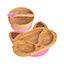 Tiny Dining - Children's Bamboo Suction Fox Dinner Set - Pink