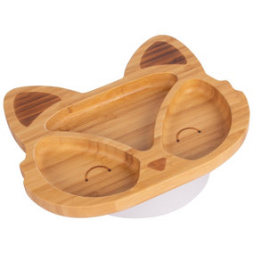 Tiny Dining - Children's Bamboo Suction Fox Plate - White