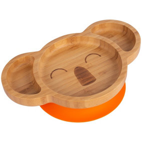 Tiny Dining - Children's Bamboo Suction Koala Plate - Orange