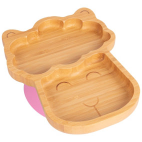 Tiny Dining - Children's Bamboo Suction Llama Plate - Pink