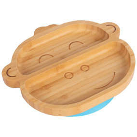 Tiny Dining - Children's Bamboo Suction Monkey Plate - Blue