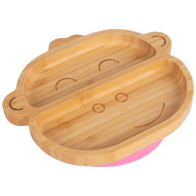 Tiny Dining - Children's Bamboo Suction Monkey Plate - Pink