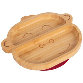 Tiny Dining - Children's Bamboo Suction Monkey Plate - Red