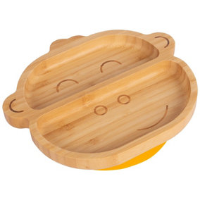 Tiny Dining - Children's Bamboo Suction Monkey Plate - Yellow