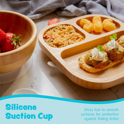 Tiny Dining Children s Bamboo Suction Plate Green DIY at B Q
