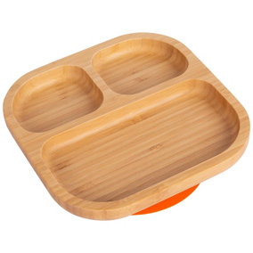 Tiny Dining - Children's Bamboo Suction Plate - Orange