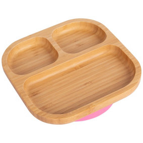 Tiny Dining - Children's Bamboo Suction Plate - Pink