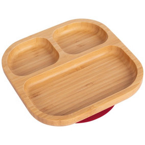 Tiny Dining - Children's Bamboo Suction Plate - Red
