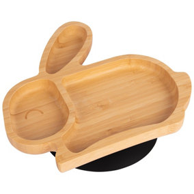 Tiny Dining - Children's Bamboo Suction Rabbit Plate - Black