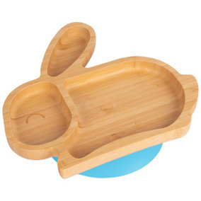 Tiny Dining - Children's Bamboo Suction Rabbit Plate - Blue