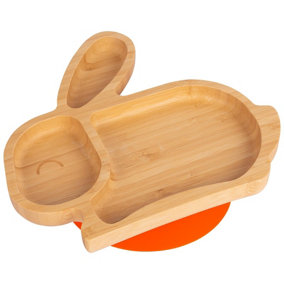 Tiny Dining - Children's Bamboo Suction Rabbit Plate - Orange