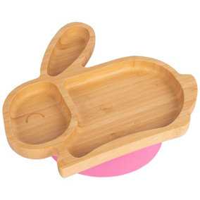 Tiny Dining - Children's Bamboo Suction Rabbit Plate - Pink