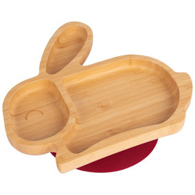 Tiny Dining - Children's Bamboo Suction Rabbit Plate - Red