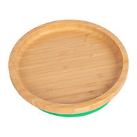 Tiny Dining - Children's Bamboo Suction Round Plate - Green