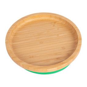 Tiny Dining - Children's Bamboo Suction Round Plate - Green