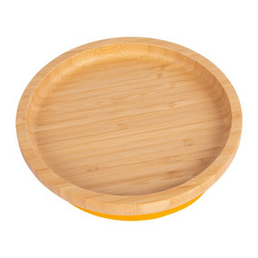 Tiny Dining - Children's Bamboo Suction Round Plate - Yellow
