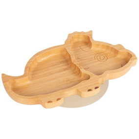 Tiny Dining Dinosaur Bamboo Suction Plate - Beige