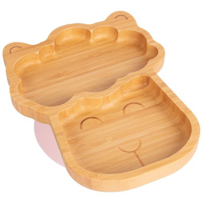 Tiny Dining Llama Bamboo Suction Plate - Pastel Pink