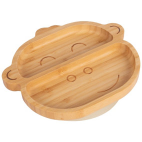 Tiny Dining Monkey Bamboo Suction Plate - Beige