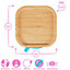 Tiny Dining Square Bamboo Suction Plate - Beige