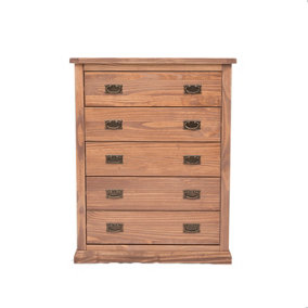 Tirolo 5 Drawer Chest of Drawers Bras Drop Handle