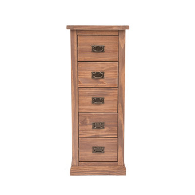 Tirolo 5 Drawer Narrow Chest of Drawers Bras Drop Handle