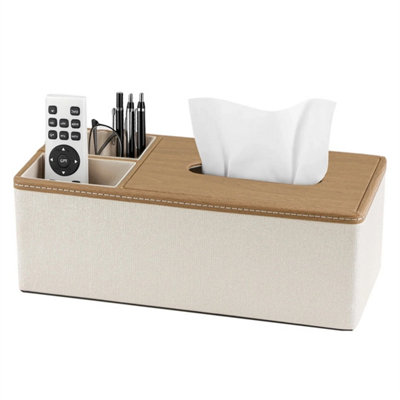 Tissue Box with Remote Control Storage Organizer Box Rectangular ...
