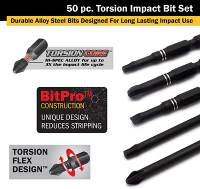 Titan 50Pc Torsion Impact Bit Set