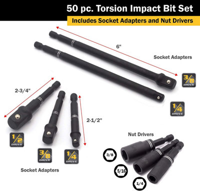 Titan 50Pc Torsion Impact Bit Set