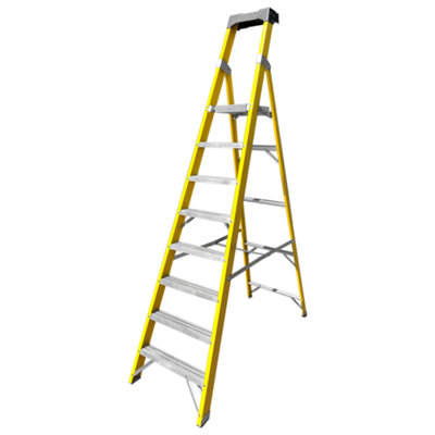 Titan 8 Tread Heavy-Duty Fibreglass Platform Step Ladder (2.72m)