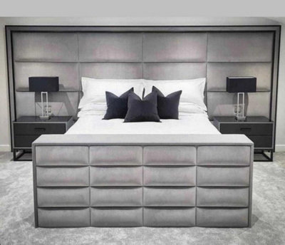 Titan King Size TV Bed  (Grey)