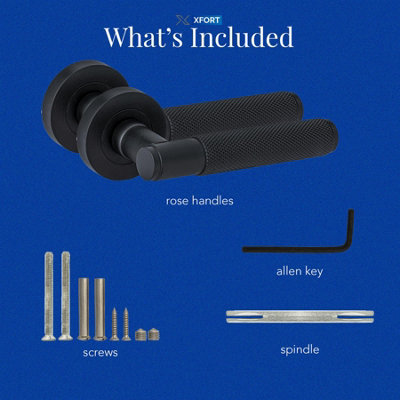 Titan Lever on Rose Knurled Door Handles Matt Black