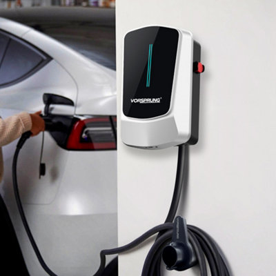 Titan Pro (White) - Smart EV Wall Charger - Type 2 with Smart App - 32A/7.4kW - 5 Metres - 9