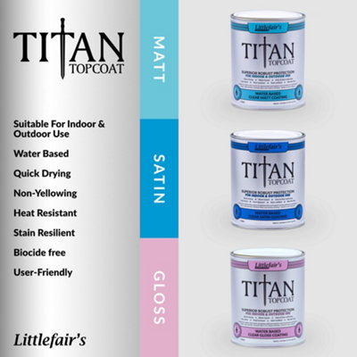 Titan Topcoat Ultra Strong Multi-Surface Protection - Satin - 1 LTR - Littlefair's