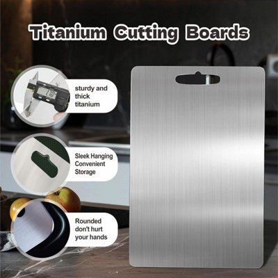 Thickened 316 Stainless Steel Chopping Board - Double Sided Kitchen Kneading Block - Silver