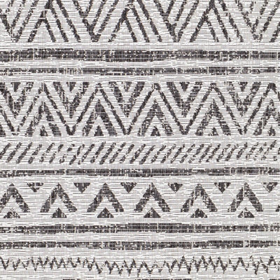 TITI Round In- & Outdoor Geometric Black Area Rug 160 x 160 cm