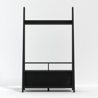 Tiva Black Ladder TV Unit - Sleek Leaning Design with Spacious Media ...