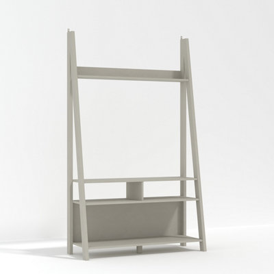 Tiva Grey Ladder TV Unit - Sleek Leaning Design with Spacious Media ...