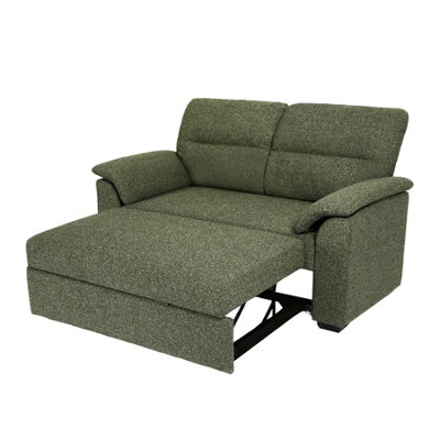 Tivoli 2 Seater Pull-out Sofa Bed in Luxury Boucle Woven Fabric Green