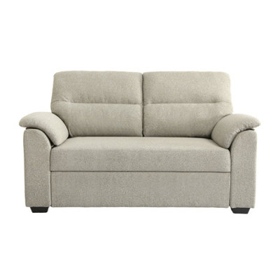 Tivoli 2 Seater Pull-out Sofa Bed in Luxury Boucle Woven Fabric Oatmeal