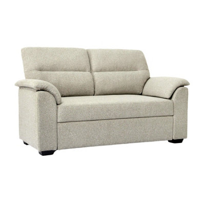TIVOLI 2 SEATER PULL-OUT SOFA BED IN LUXURY BOUCLE WOVEN FABRIC OATMEAL