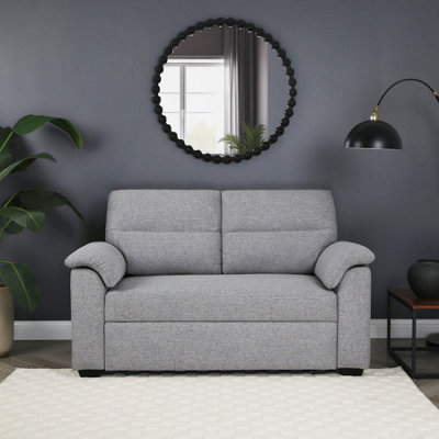 Tivoli 2 Seater Pull out Sofa Bed in Soft Woven Fabric Grey