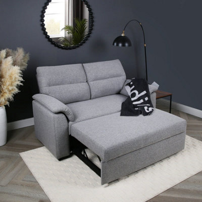 Tivoli 2 Seater Pull out Sofa Bed in Soft Woven Fabric Grey