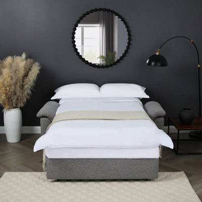 Tivoli 2 Seater Pull out Sofa Bed in Soft Woven Fabric Grey