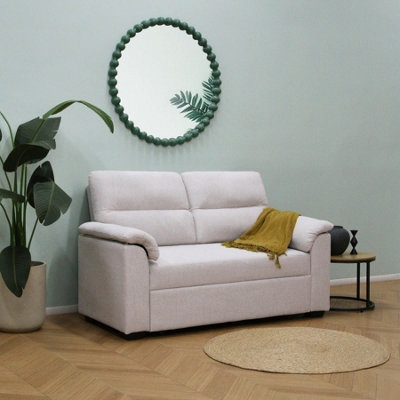 Tivoli 2 Seater Pull out Sofa Bed in Soft Woven Fabric Oatmeal