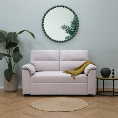 Tivoli 2 Seater Pull out Sofa Bed in Soft Woven Fabric Oatmeal