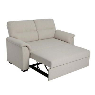 Tivoli 2 Seater Pull out Sofa Bed in Soft Woven Fabric Oatmeal